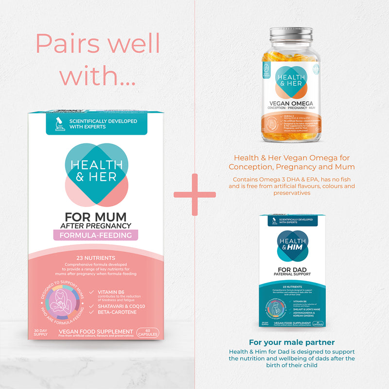 Health & Her postnatal supplement 60 capsules (British brand)