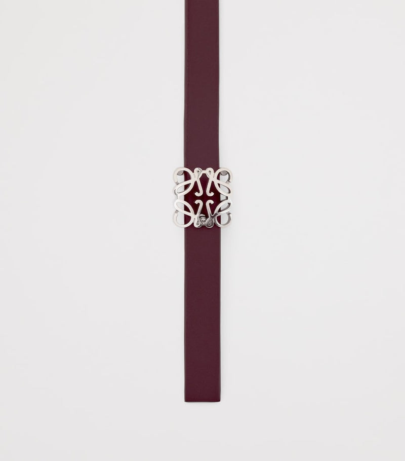 LOEWE reversible leather belt with Bombe Anagram, 1cm width (British brand)