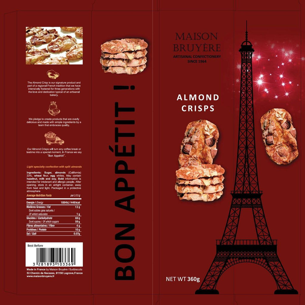 Maison Bruyere Almond Crisps Cookies, 360g