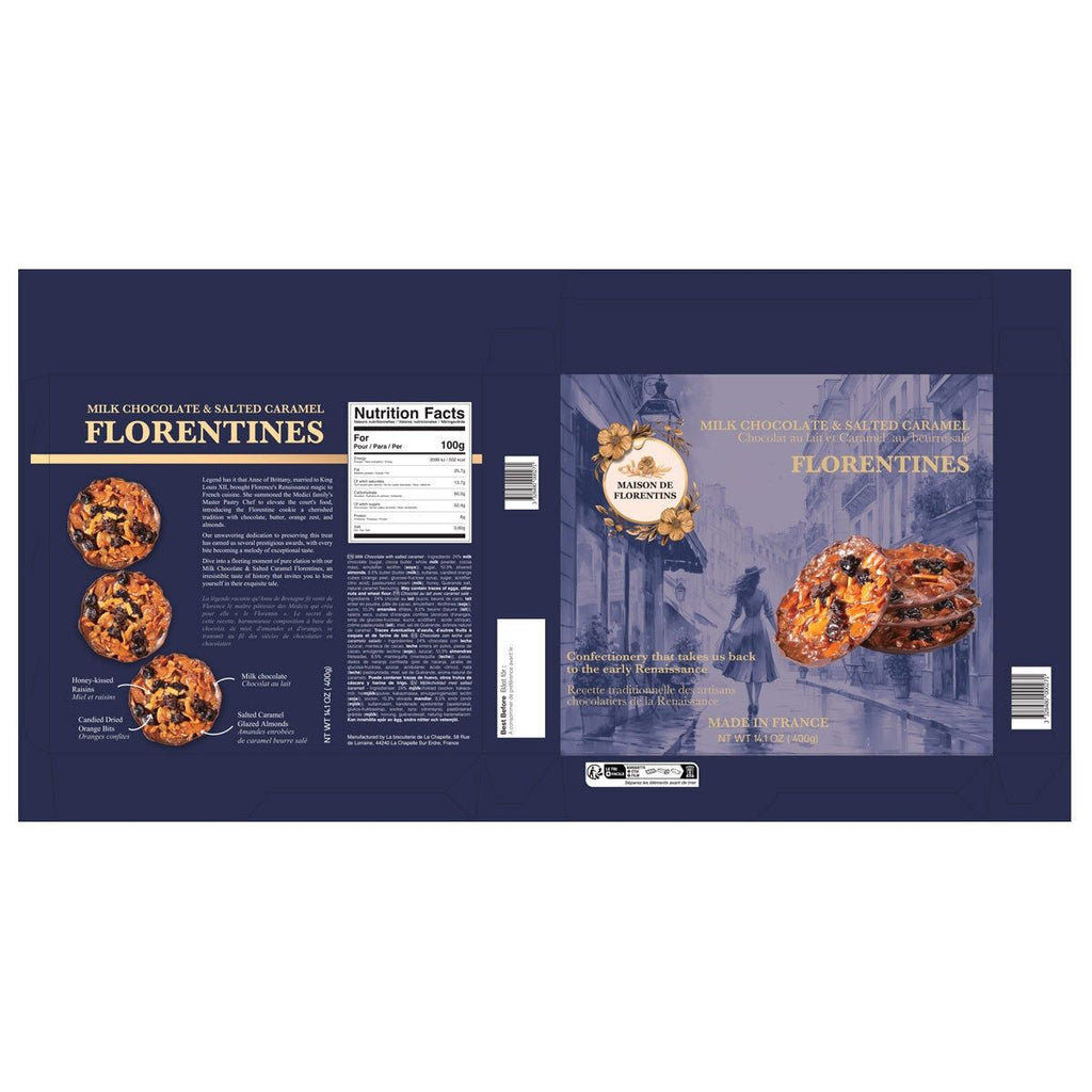 Maison De Florentins Milk Chocolate & Salted Caramel Florentines, 400g