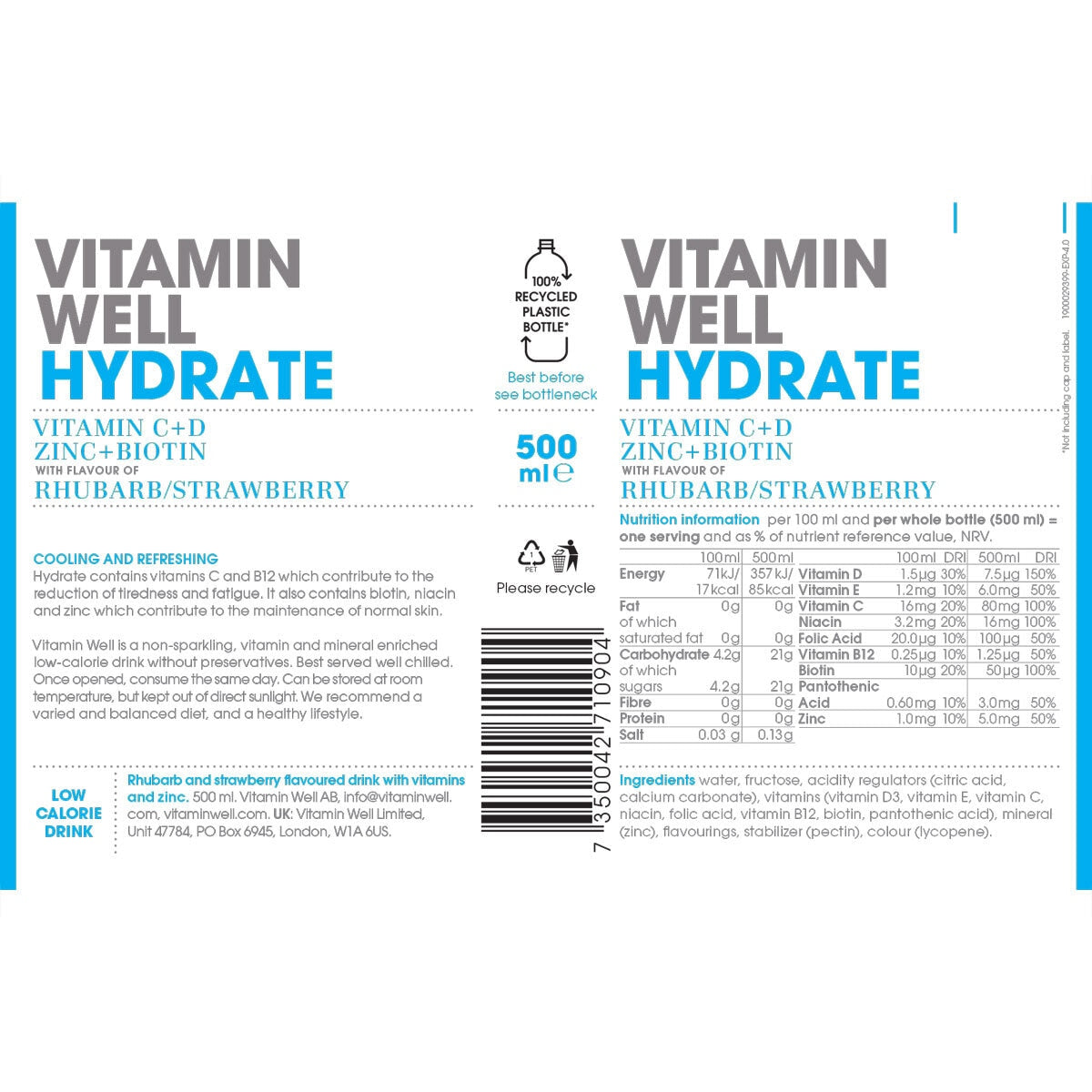 Vitamin Well Hydrate, 12 x 500ml GOODS Costco UK