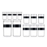 Bodum food storage jars set of 12 assorted sizes, imported from the UK