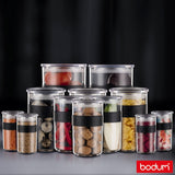 Bodum food storage jars set of 12 assorted sizes, imported from the UK