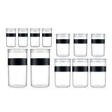 Bodum food storage jars set of 12 assorted sizes, imported from the UK