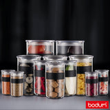 Bodum food storage jars set of 12 assorted sizes, imported from the UK