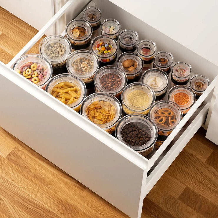 Bodum food storage jars set of 12 assorted sizes, imported from the UK