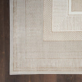 Nourison Glitz Ivory Border Area Rug Multiple Sizes, UK version