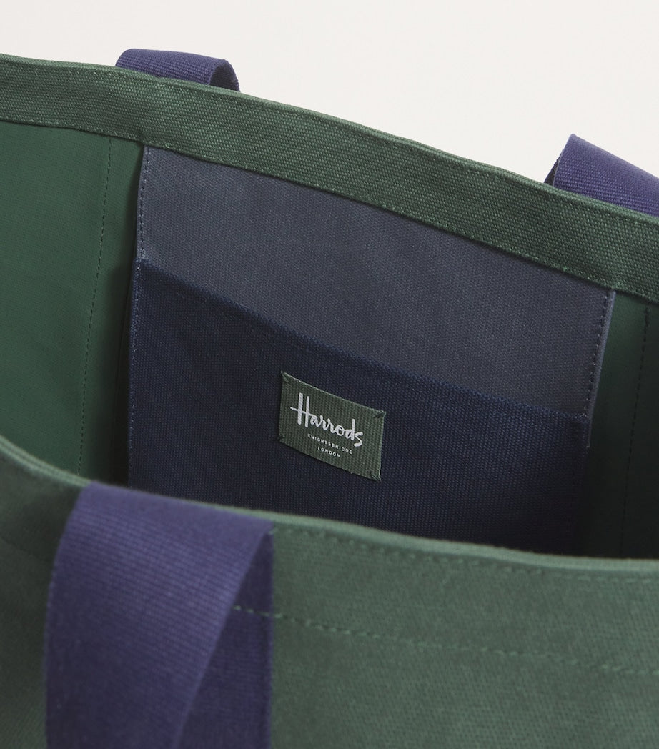 Harrods large cotton logo tote bag, UK version