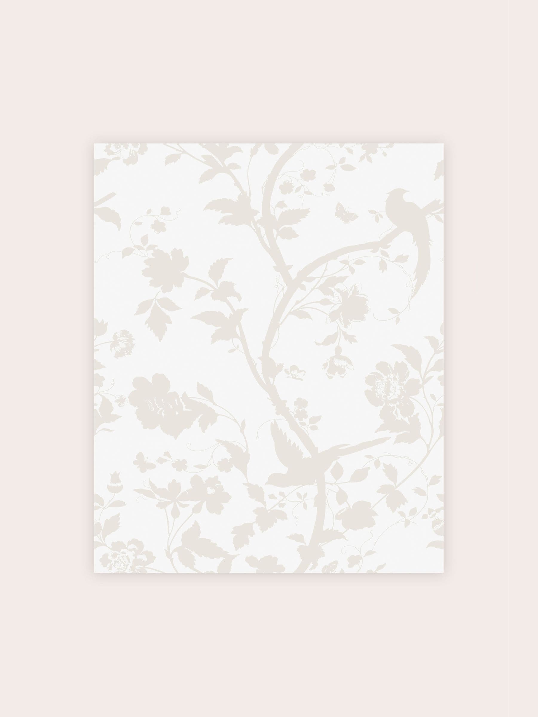 Laura Ashley White Oriental Garden Pearlescent wallpaper 10m - British product