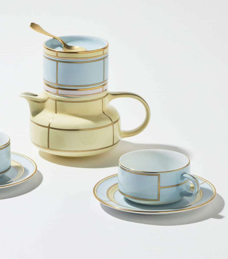 Ginori 1735 Celeste teacup and saucer set, UK version