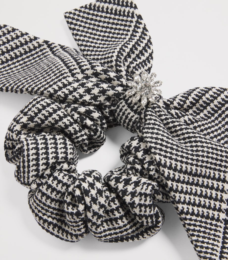 Self-Portrait Kids wool-blend check hair bow (British brand)