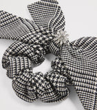 Self-Portrait Kids wool-blend check hair bow (British brand)