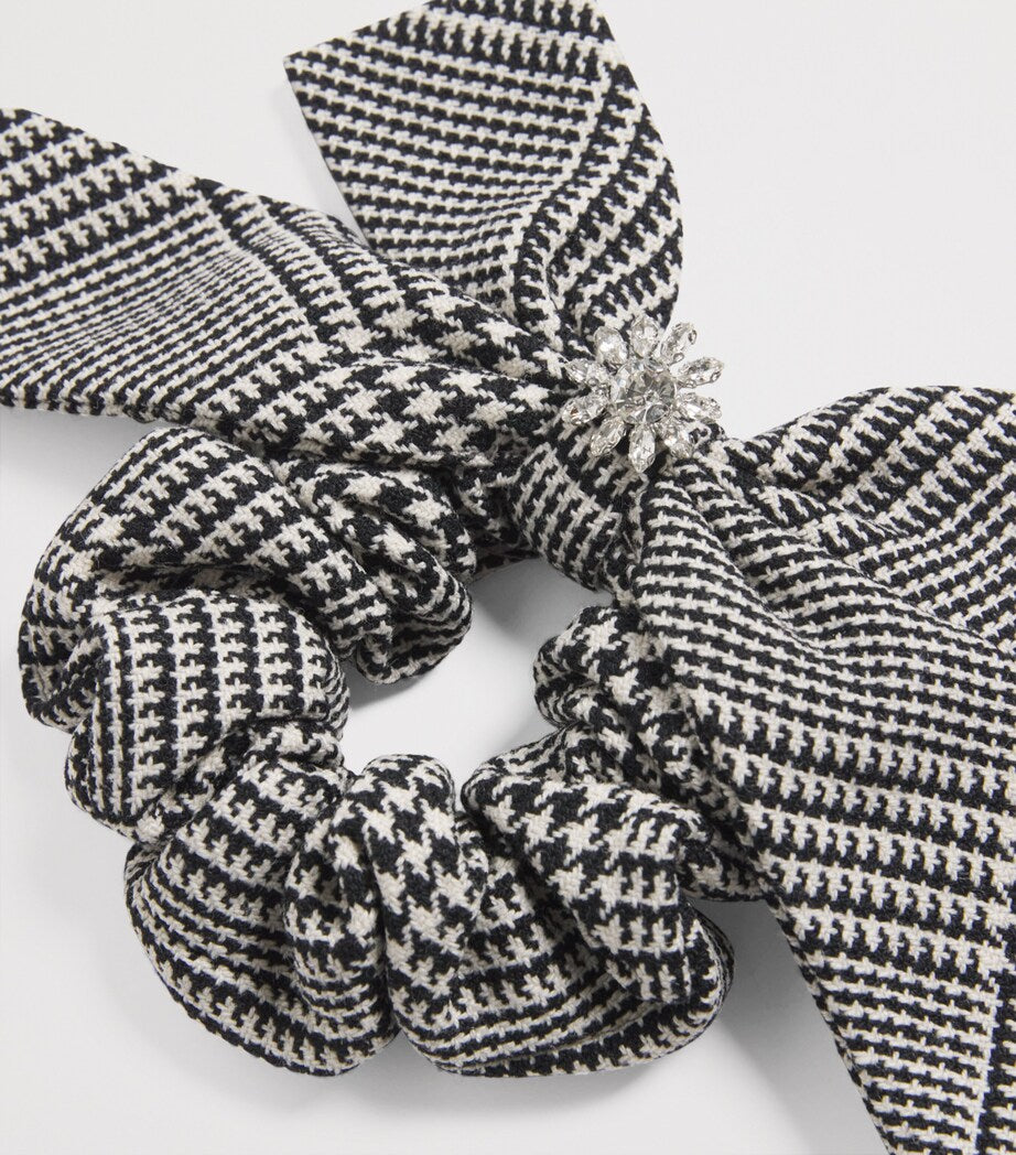 Self-Portrait Kids wool-blend check hair bow (British brand)
