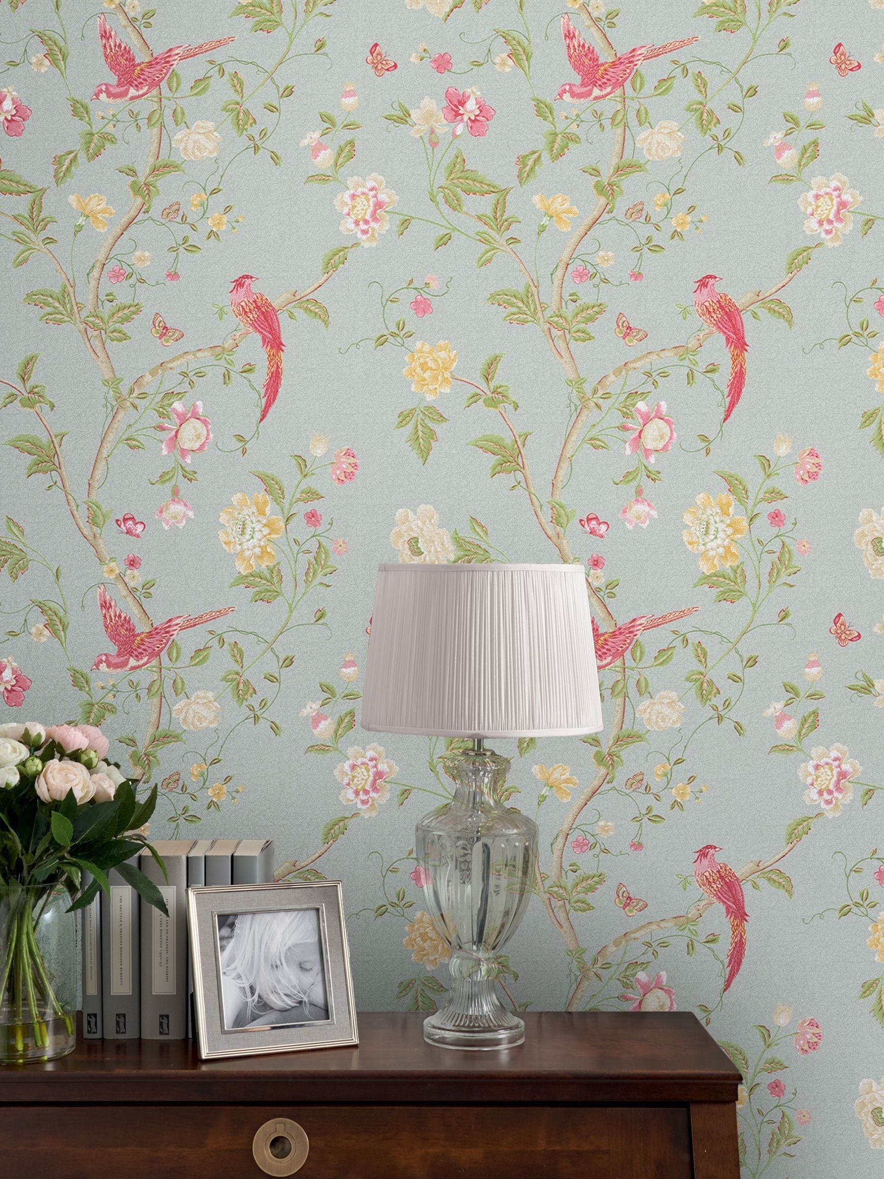 Papier peint Laura Ashley Duck Egg Summer Palace 10m (marque britannique)