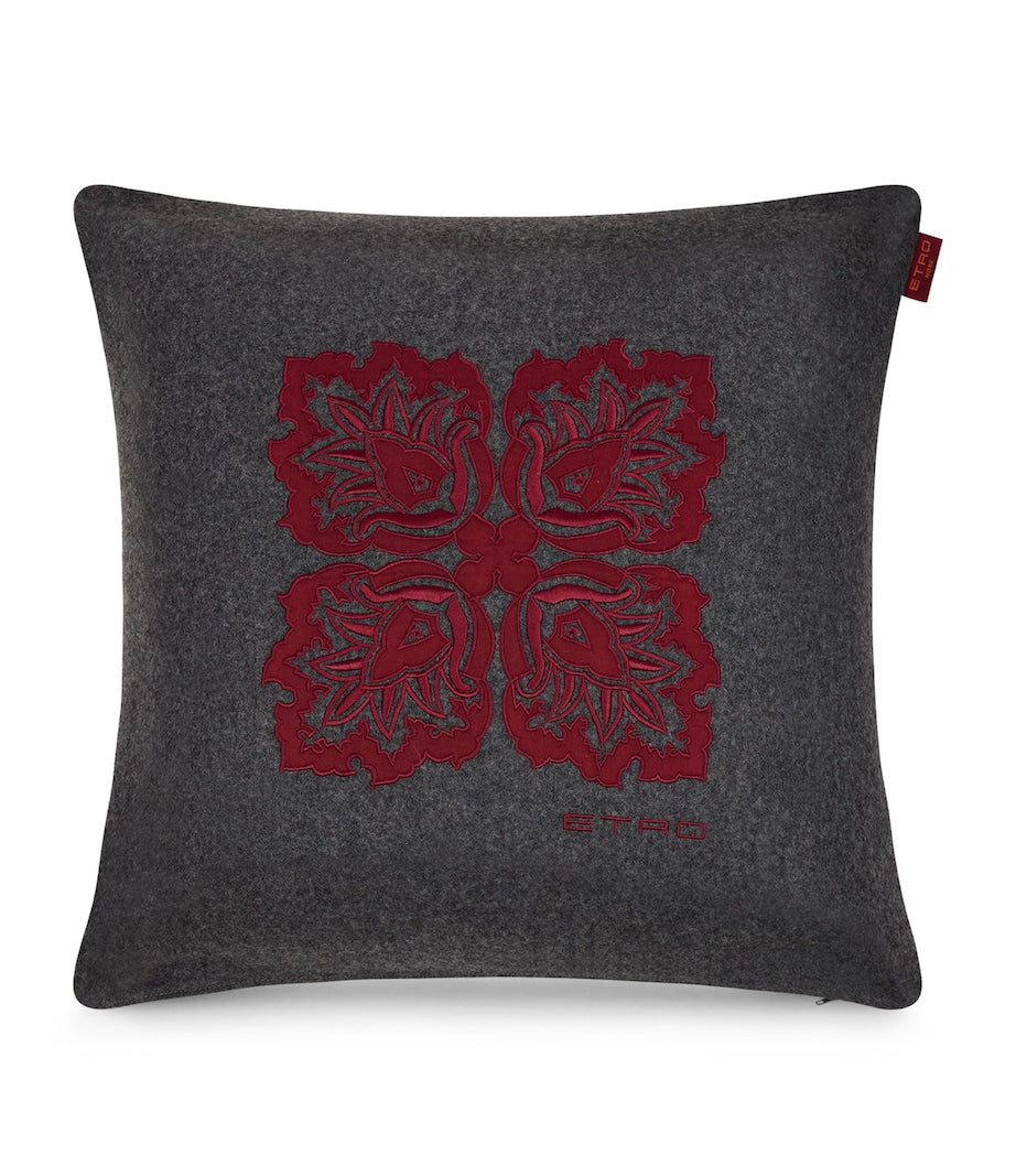 Etro velvet embroidered Loto cushion 45cm x 45cm - British product