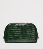 Aspinal of London small leather croc-embossed cosmetic case - British product