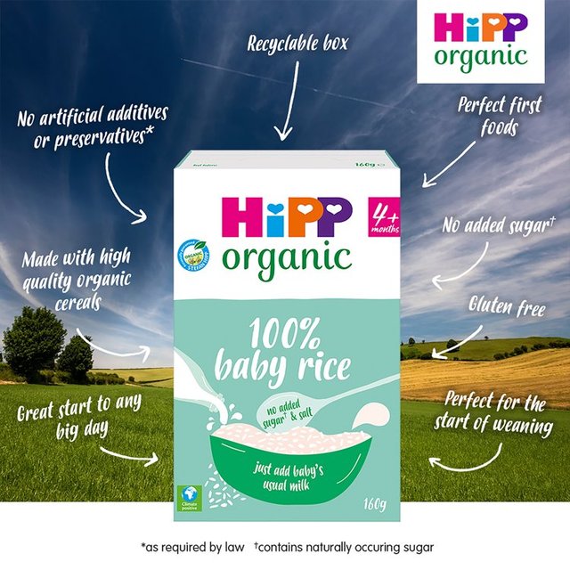 HiPP Organic 100% Baby Rice 4+ Months    160g