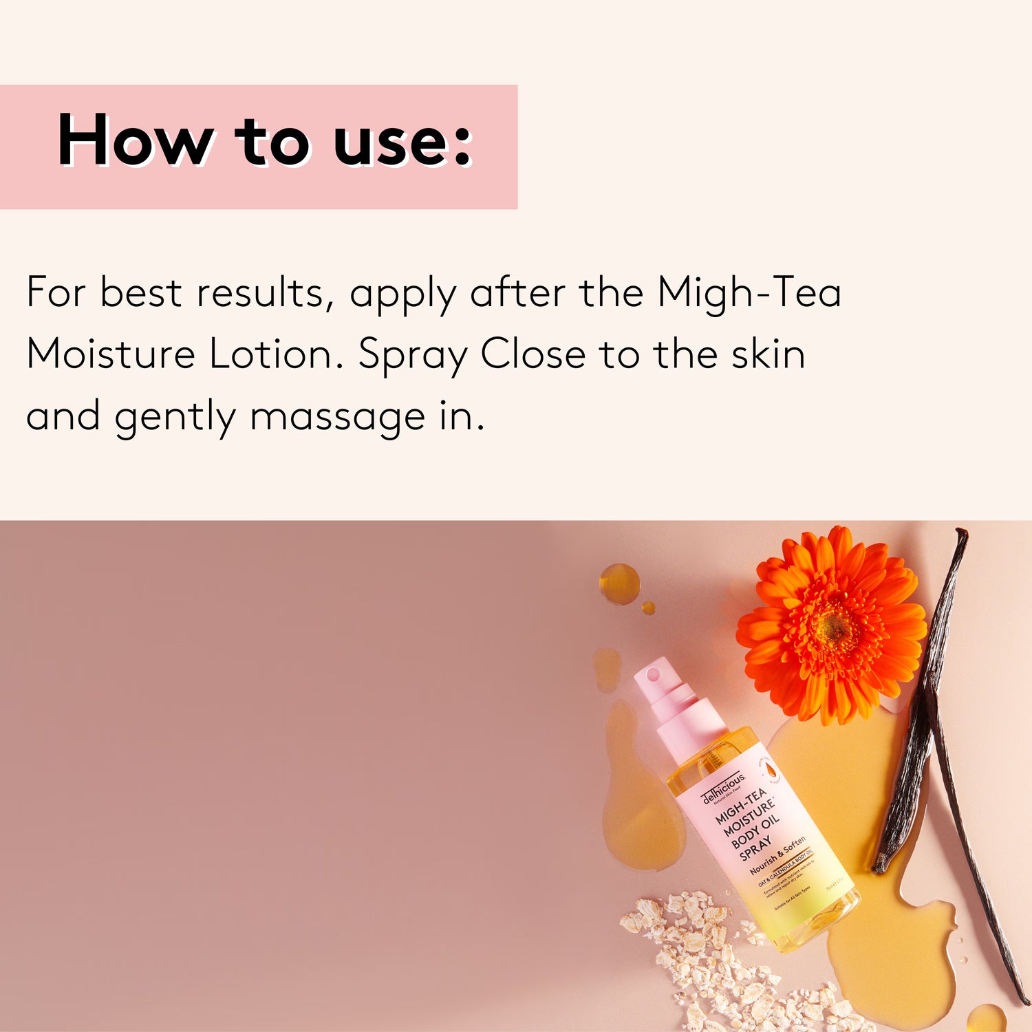 Delhicious Migh-Tea moisture barrier repair body oil (British brand)
