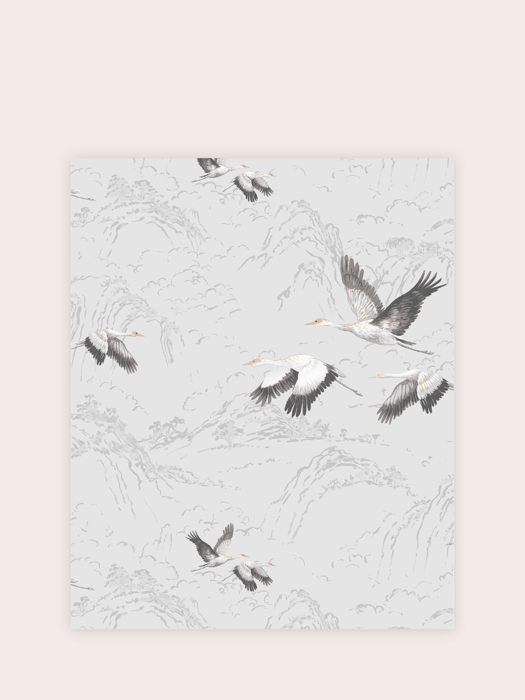 Laura Ashley Silver Animalia wallpaper 10m, UK version