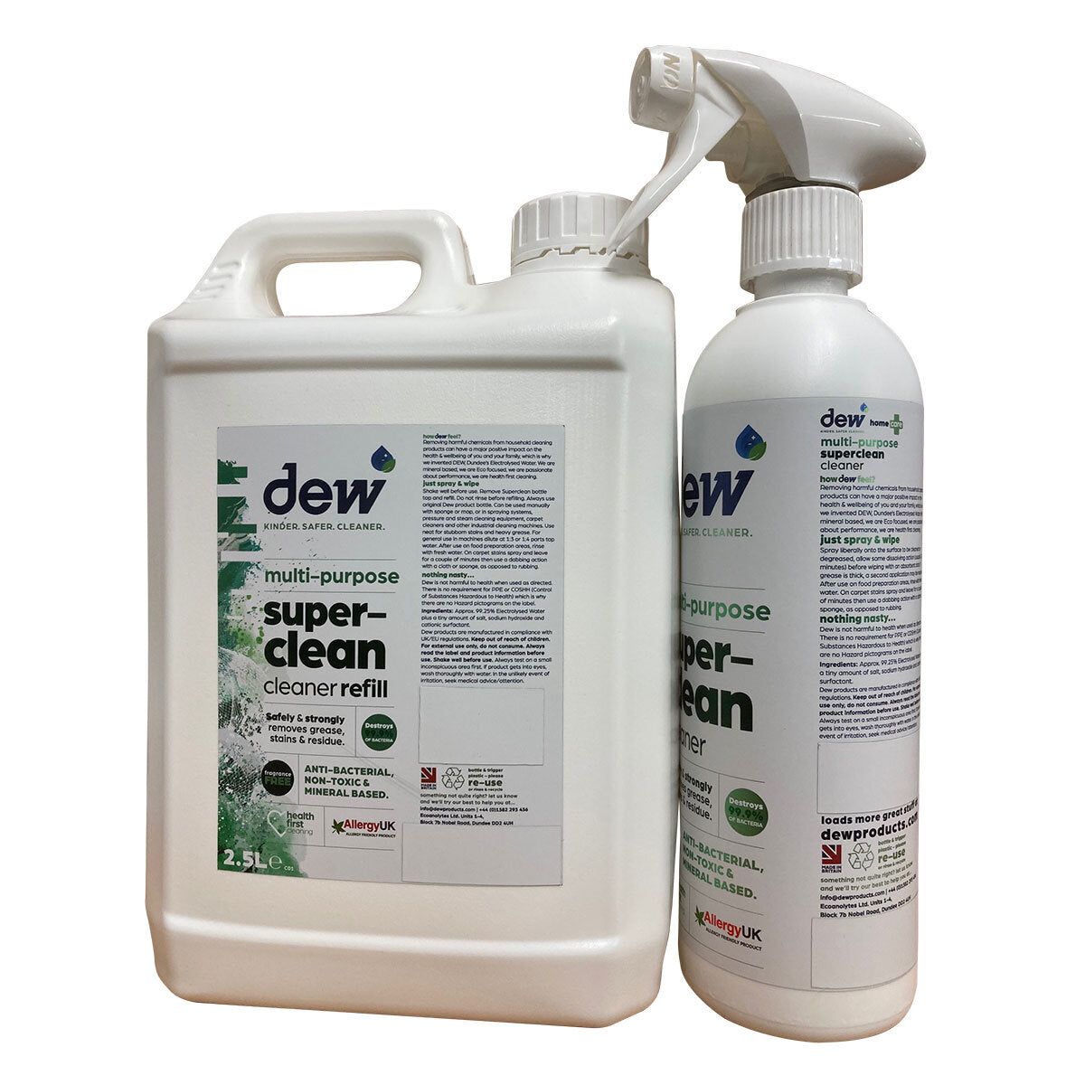 Dew Superclean Multi-Purpose Cleaner Spray, 500ml and Refill, 2.5L GOODS Costco UK