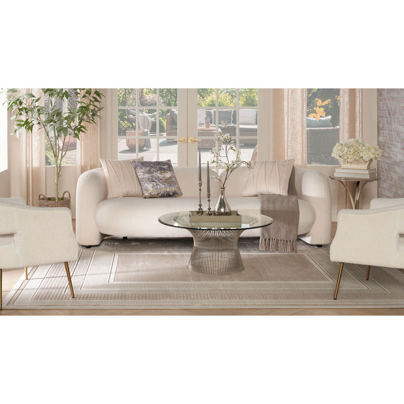 Nourison Glitz Ivory Border Area Rug Multiple Sizes, UK version