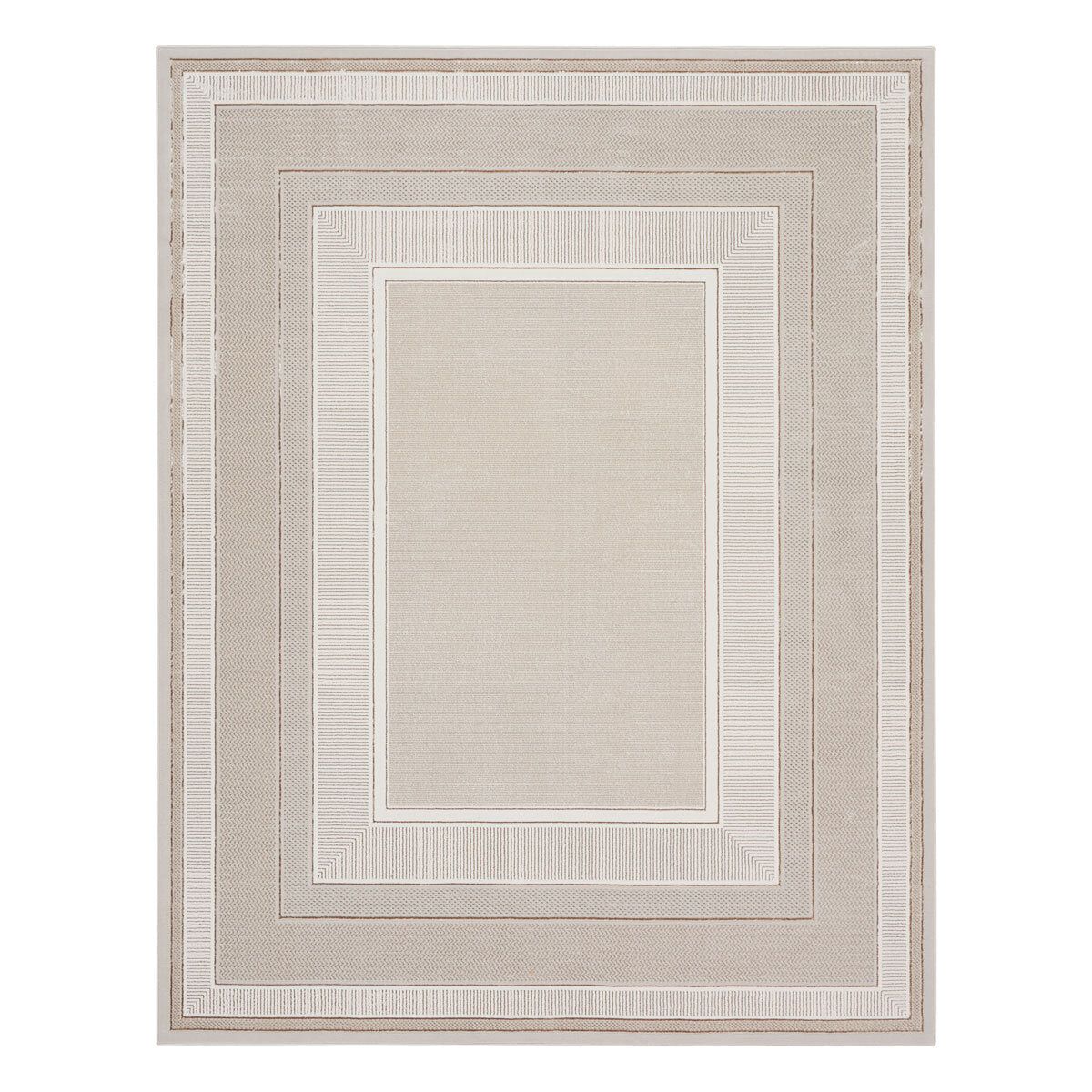 Glitz Ivory Border Rug in 3 Sizes GOODS Costco UK