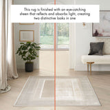 Glitz Ivory Border Rug in 3 Sizes GOODS Costco UK