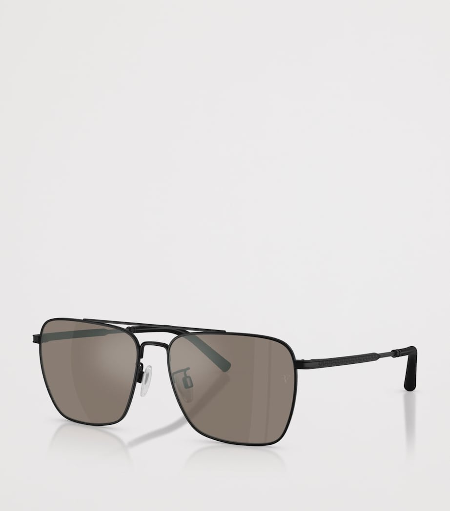 Oliver Peoples R-15 Square Metall-Sonnenbrille, UK Version