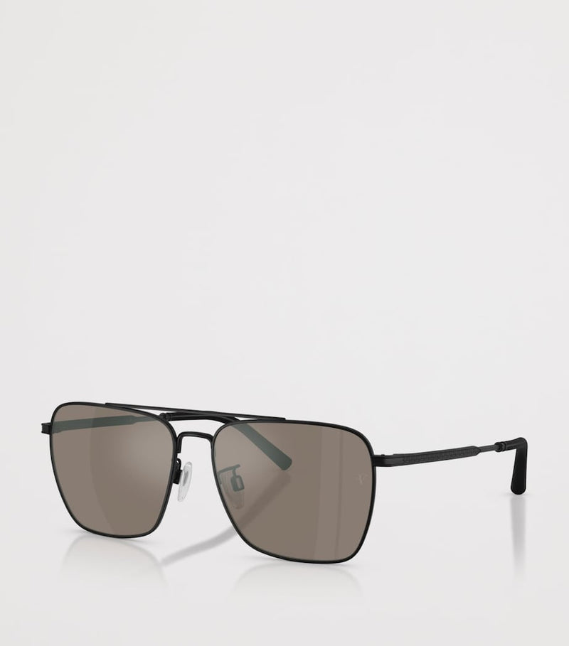 Oliver Peoples R-15 Square Metall-Sonnenbrille, UK Version
