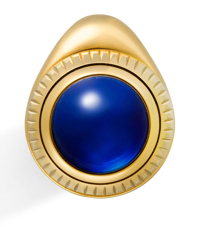 Cartier ballpoint pen with palladium detailing and blue resin cabochon - British product