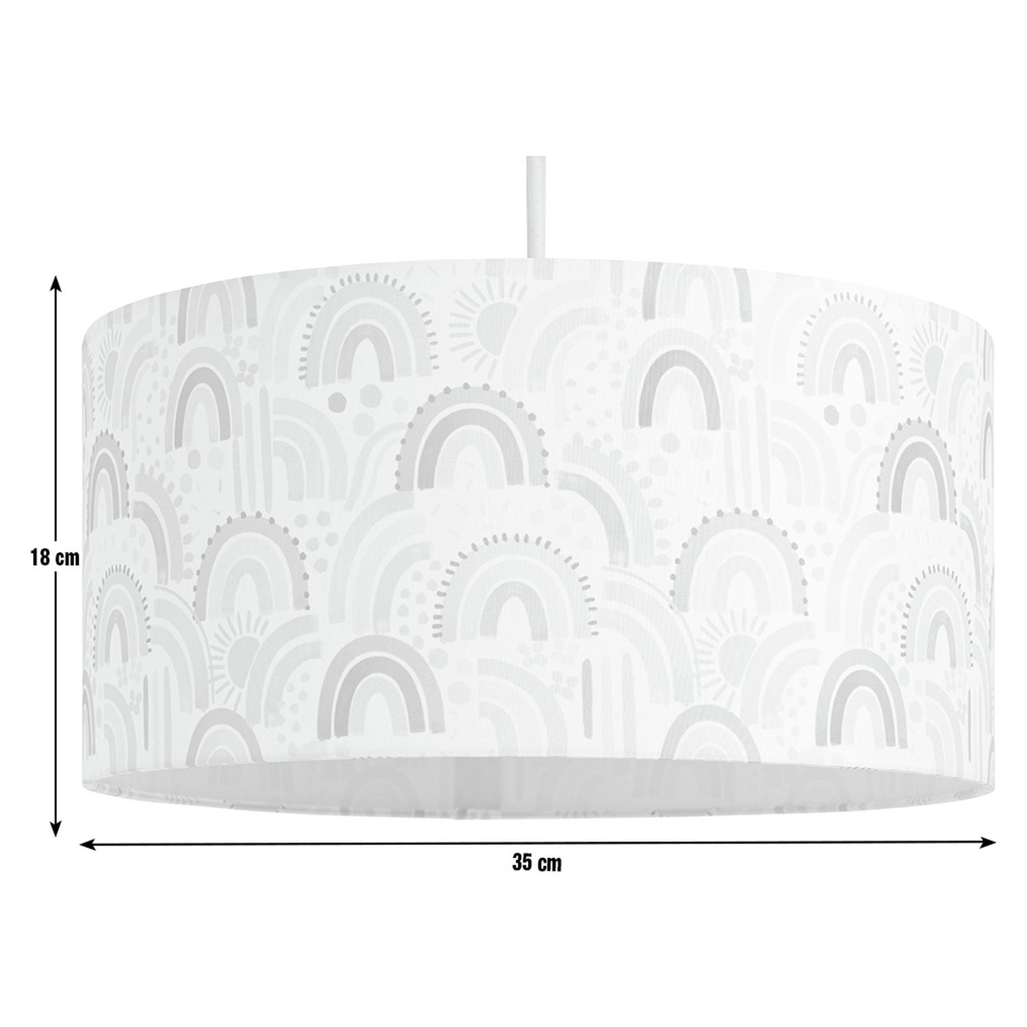 Habitat Kids Rainbow Printed Lampshade Fabric Drum Shade 35cm, UK version