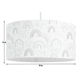 Habitat Kids Rainbow Printed Lampshade Fabric Drum Shade 35cm, UK version