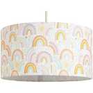 Habitat Kids Rainbow Printed Lampshade Fabric Drum Shade 35cm, UK version