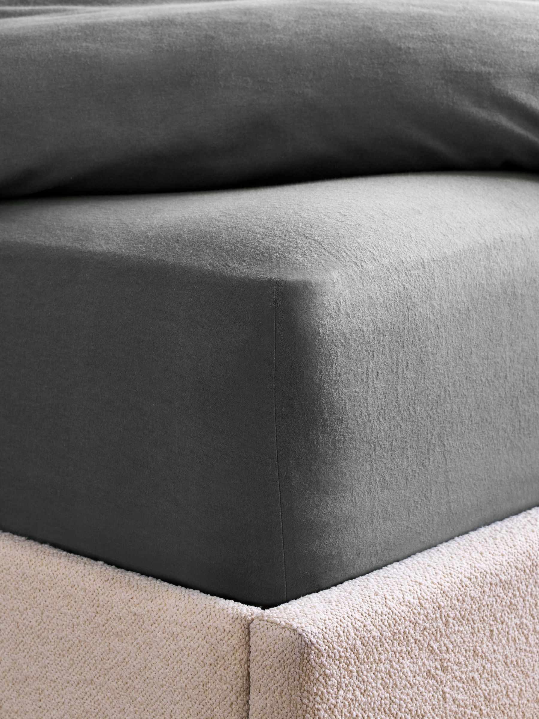 Charcoal grey brushed cotton supersoft deep fitted sheet - British product