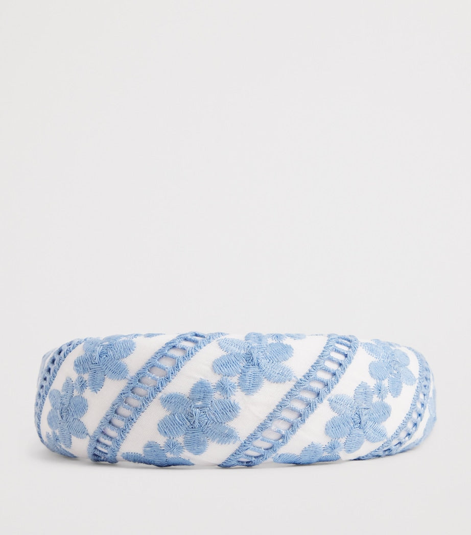 MARLO Odessa headband for girls with embroidered florals - British product