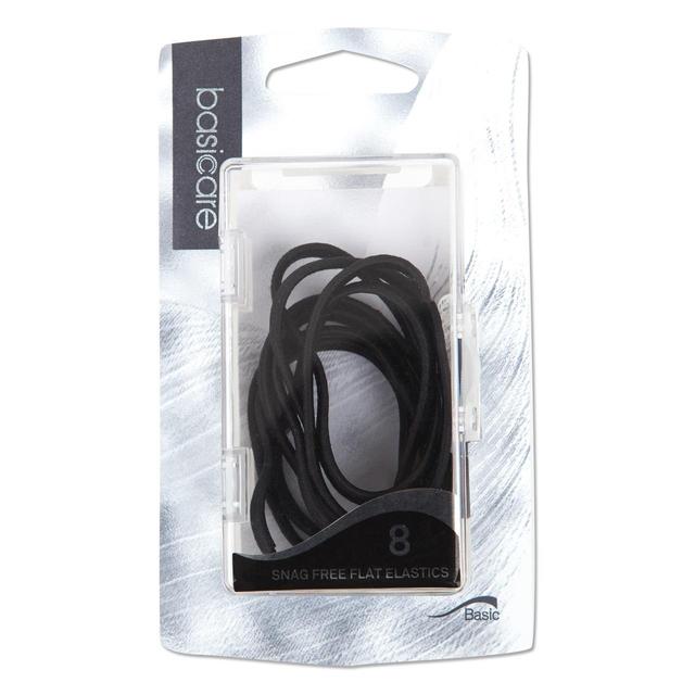 Flat Snag Free Hair Bands Black   8 per pack