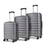Rock 3 piece hardside luggage set in charcoal, imported from the UK