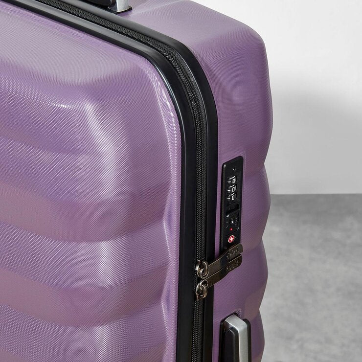 Rock 3 piece hardside luggage set in purple, imported from the UK
