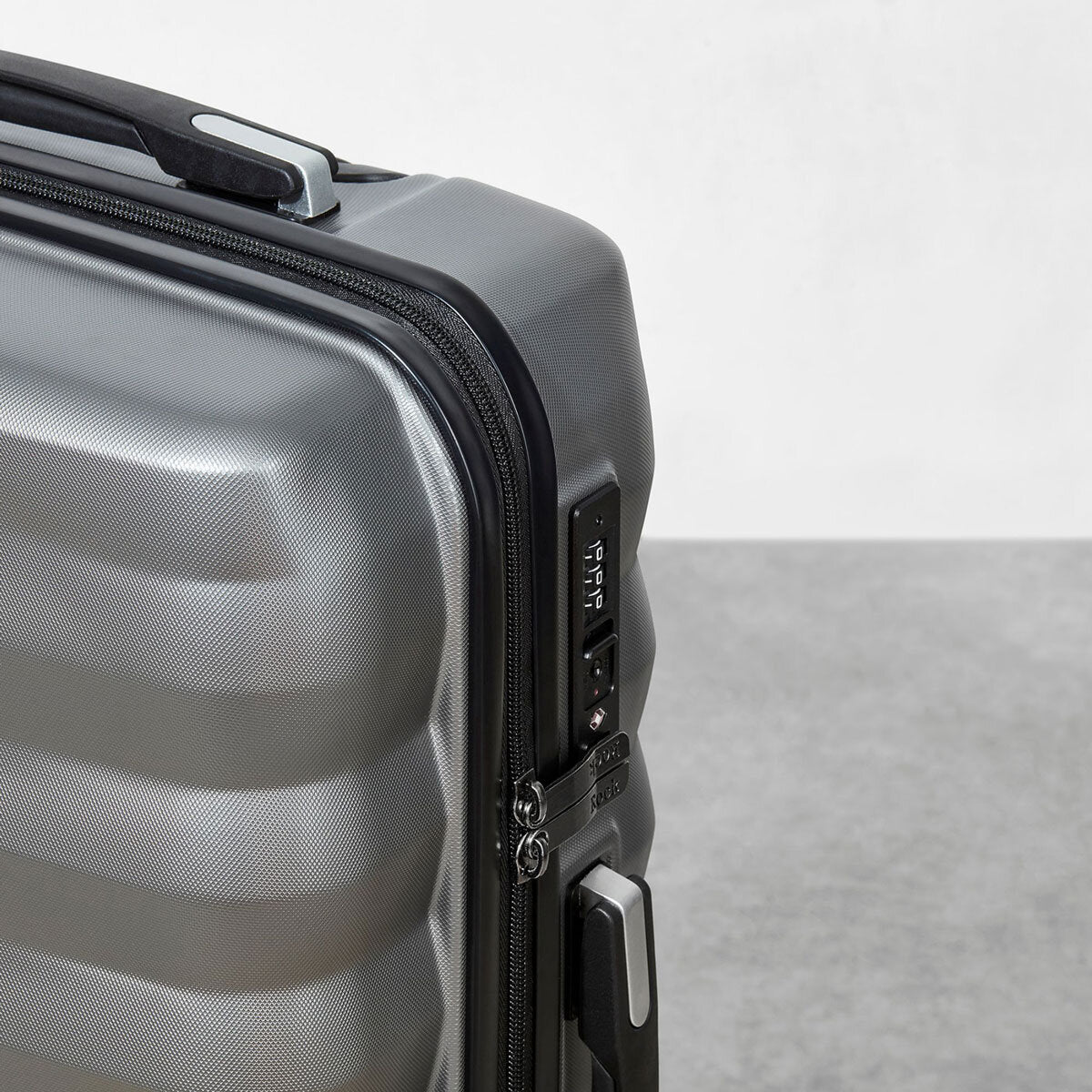 Rock 3 piece hardside luggage set in charcoal, imported from the UK