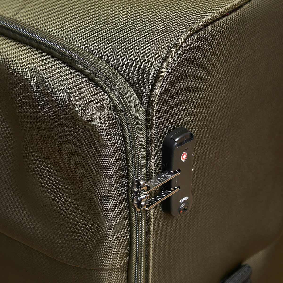 Rock 3 piece softside luggage set olive green (British brand)