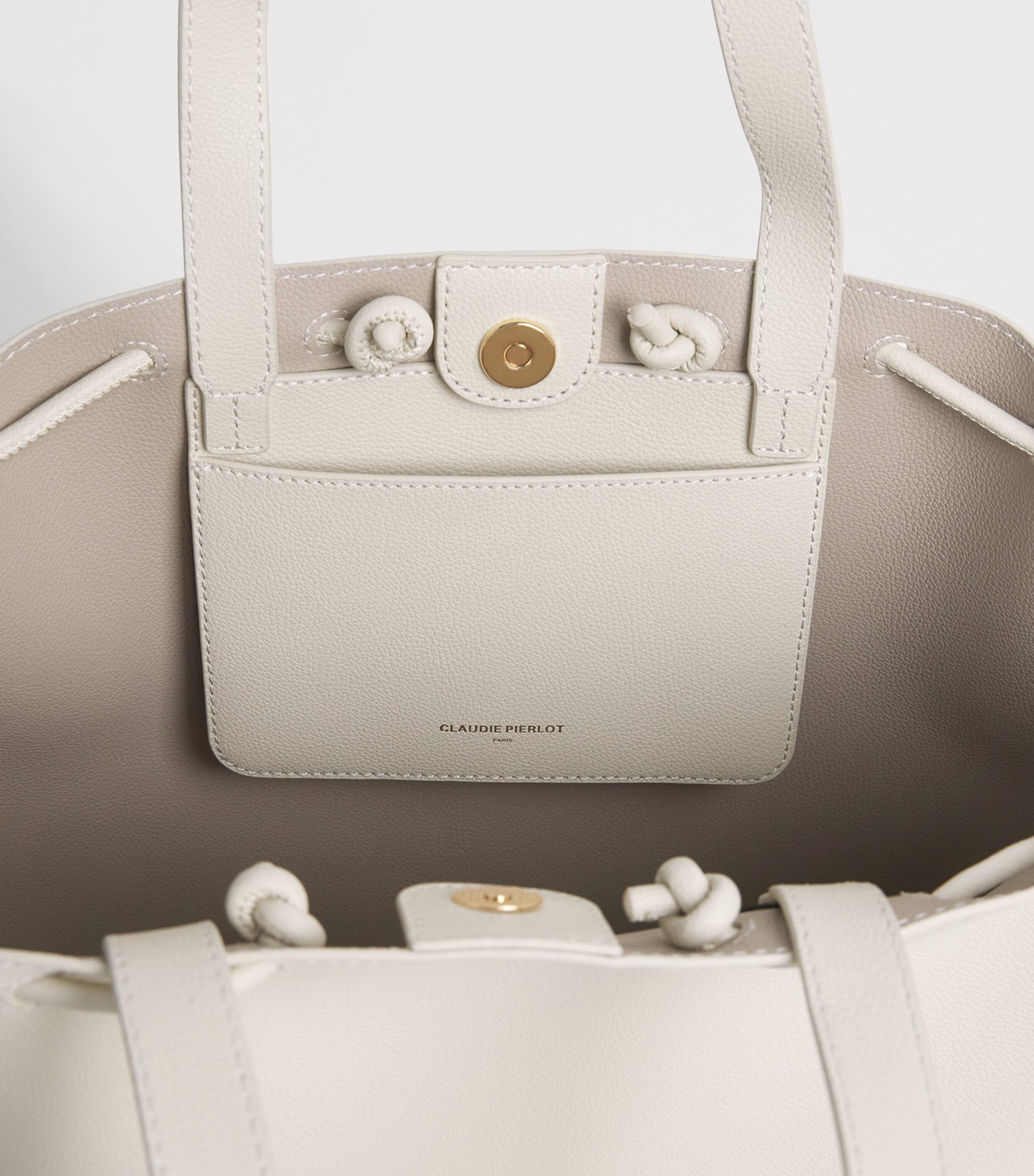 Claudie Pierlot Alban grained leather tote bag, UK version
