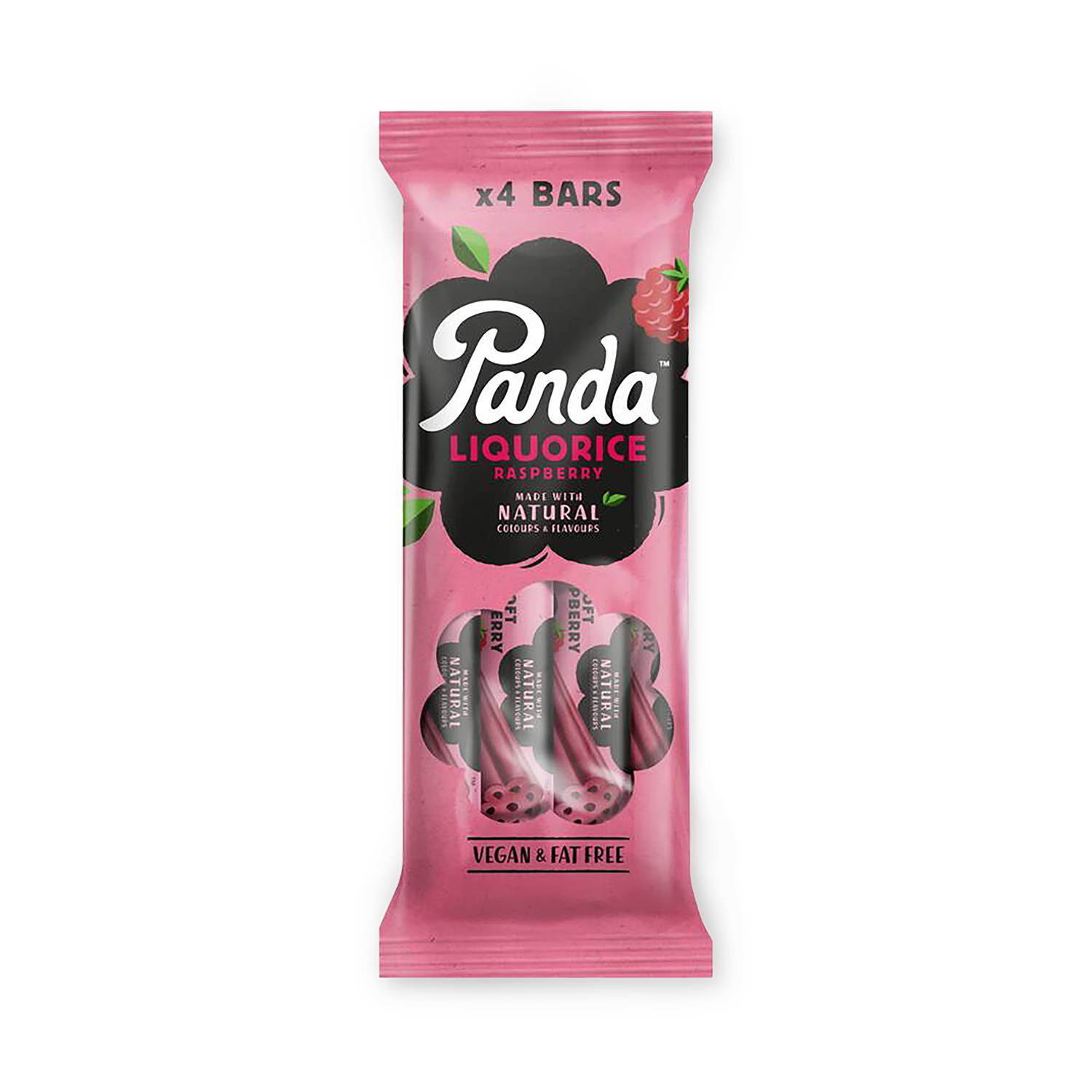 Panda raspberry liquorice bar 4x32g pack - British product