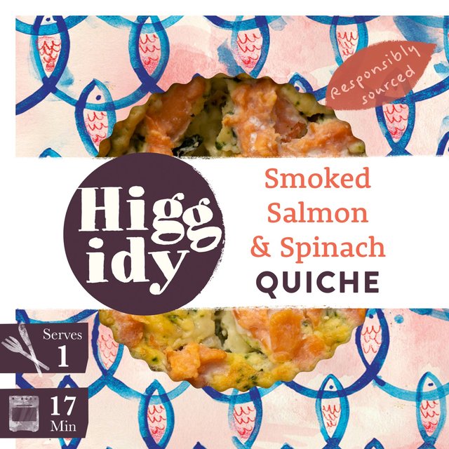 Higgidy Smoked Salmon & Spinach Quiche   155g GOODS M&S   