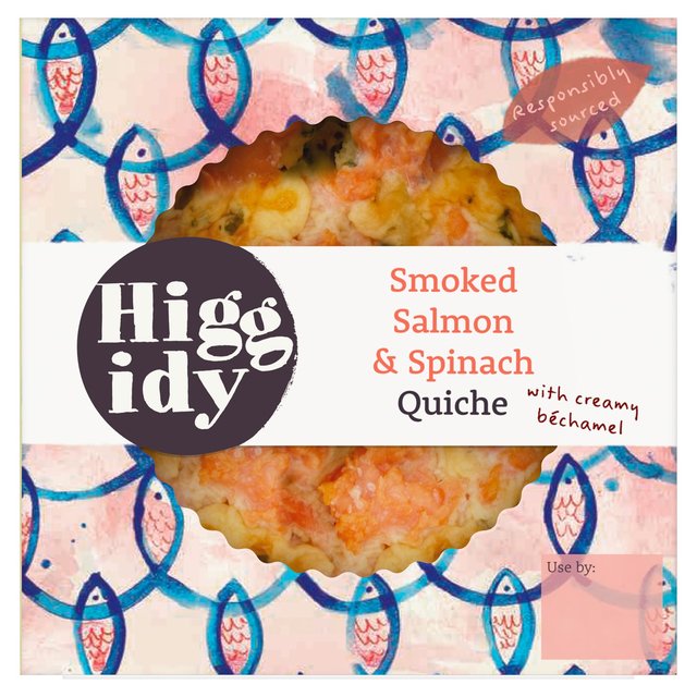 Higgidy Smoked Salmon & Spinach Quiche   155g GOODS M&S   