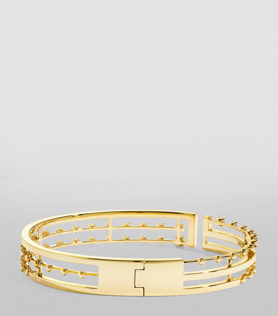 MARLI New York large yellow gold and diamond bangle, UK version