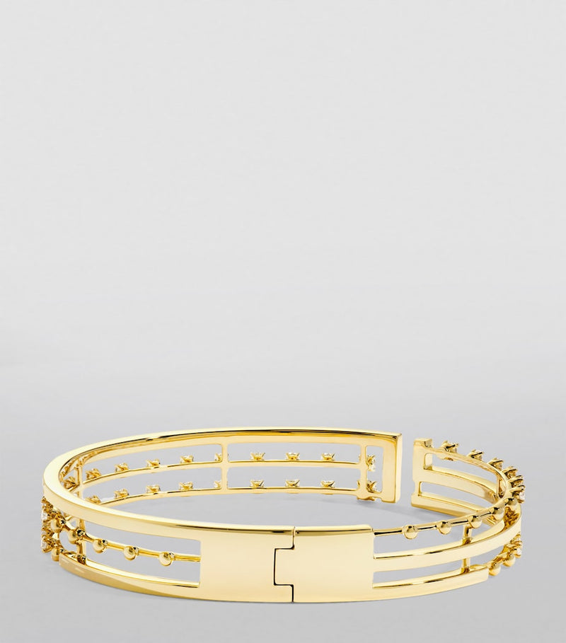 MARLI New York large yellow gold and diamond bangle, UK version