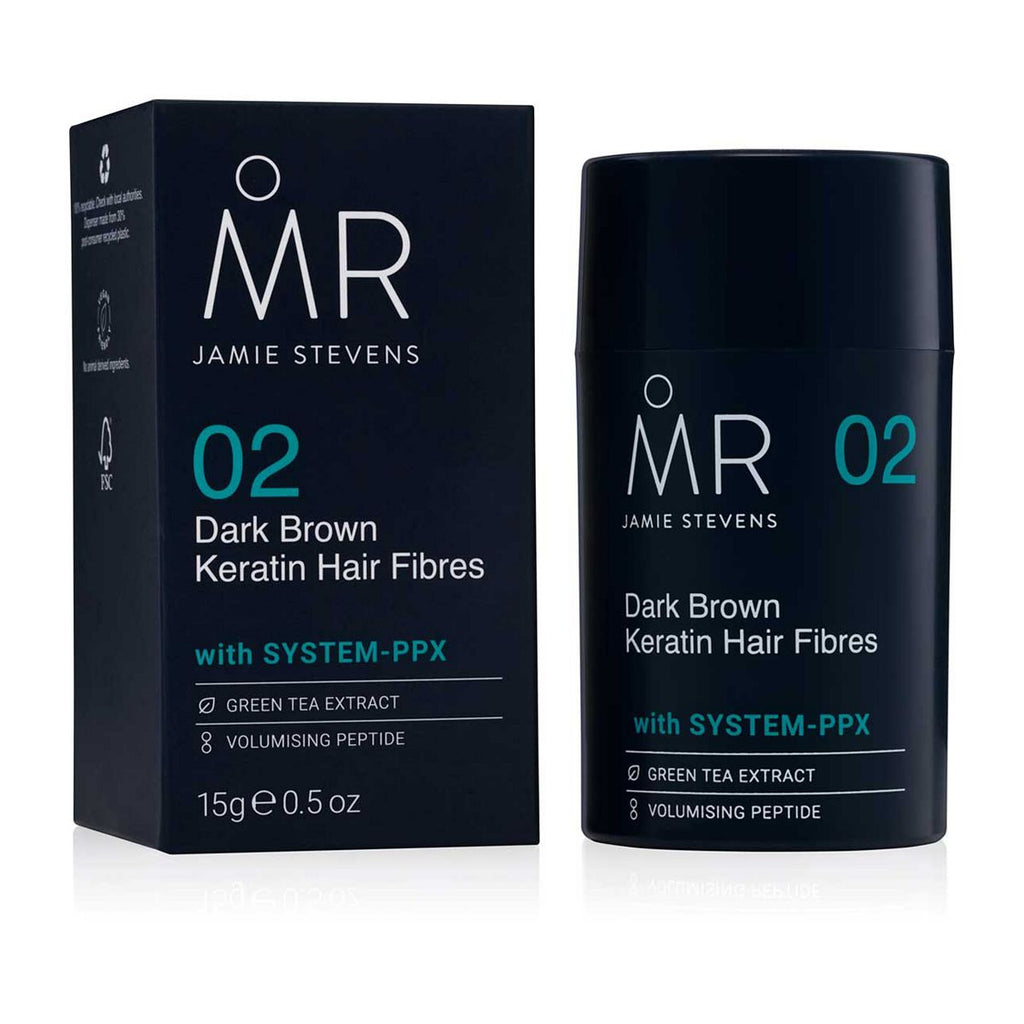 MR. Jamie Stevens Dark Brown Keratin Hair Fibres 15g