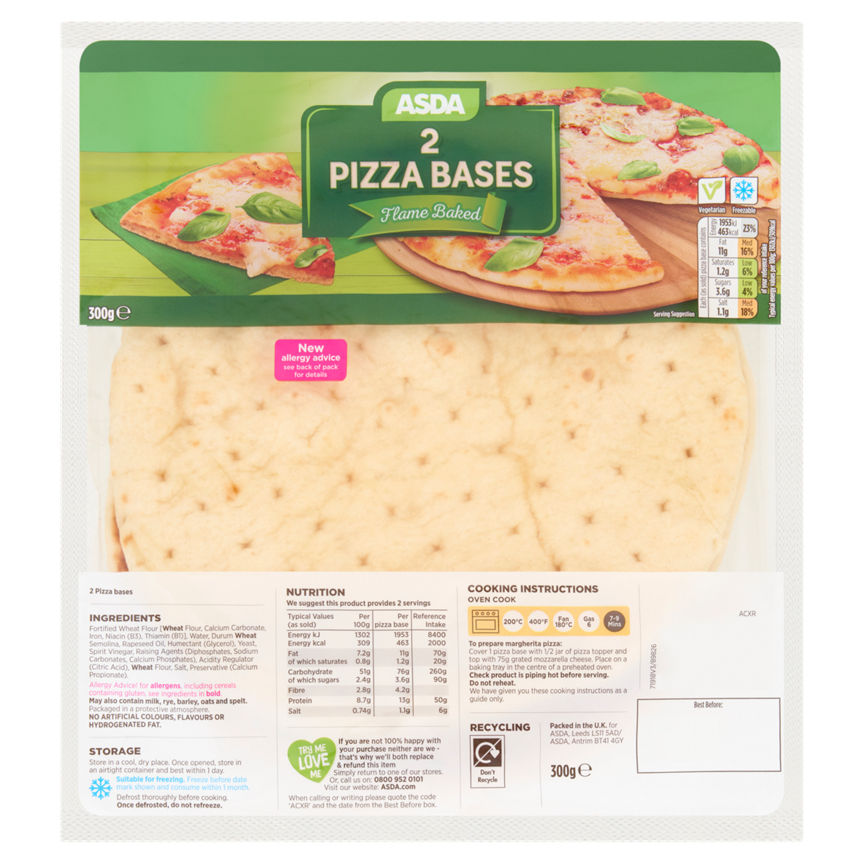 ASDA 2 Pizza Bases GOODS ASDA   