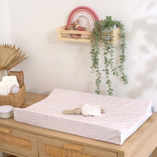 The Tiny Bed Co. Anti-Roll Changing Mat - Melbourne (Pink)