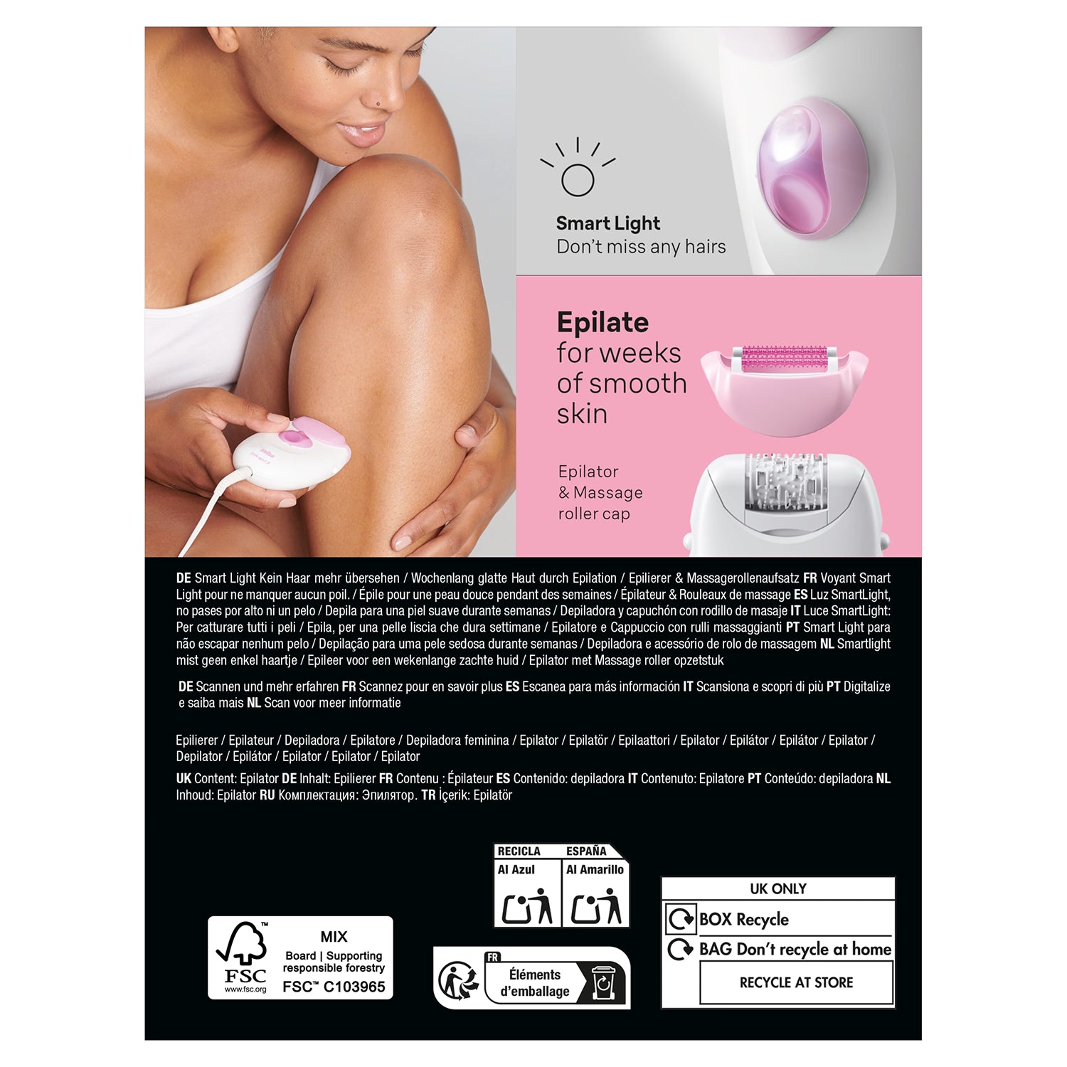 Braun Silk·épil 3 corded epilator pink, UK version
